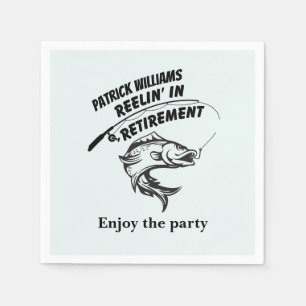 retirement reeling in retirement fishing rod napkin
