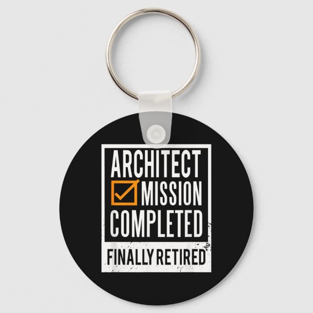 Retirement Retired Architect Key Ring (Front)