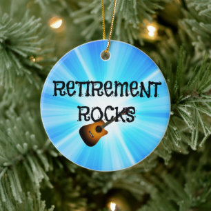 Retirement Rocks Ceramic Tree Decoration
