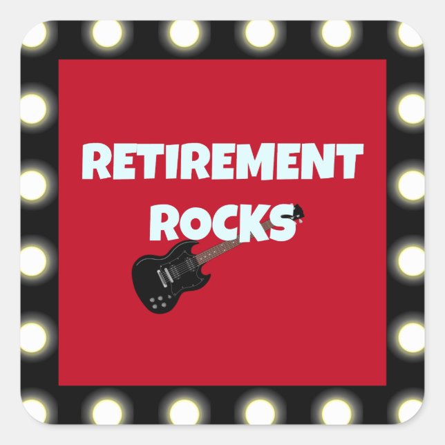 Retirement Rocks, Popular Design, Square Sticker (Front)