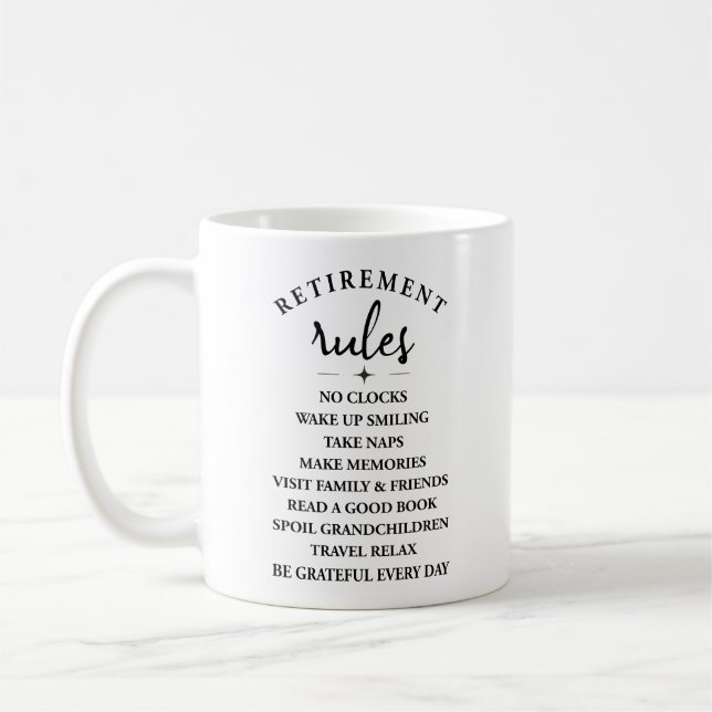Retirement Rules – Embrace the Joy of a New Chapte Coffee Mug (Left)