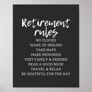 Retirement Rules Sign, Retirement Gift Sign