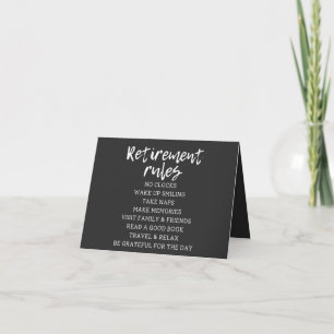 Retirement Rules Sign, Retirement Gift Sign Card