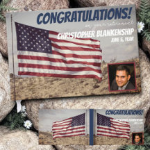 Retirement Rustic American Flag Custom Photo