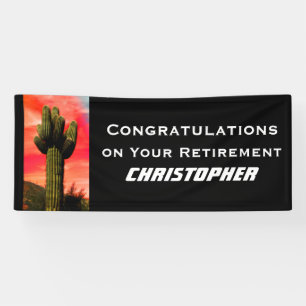 Retirement Saguaro Cactus Arizona Southwest Jumbo Banner