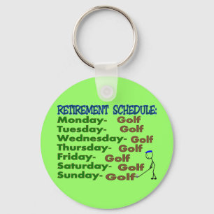 Retirement Schedule GOLFER Key Ring
