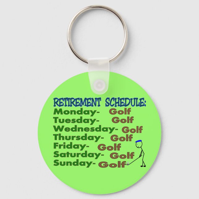 Retirement Schedule GOLFER Key Ring (Front)