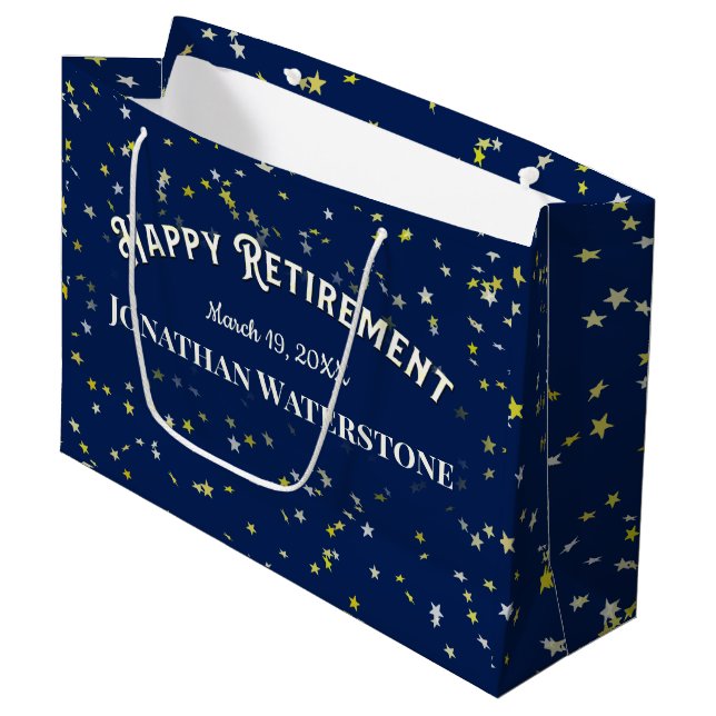 Retirement Star Large Gift Bag (Front Angled)