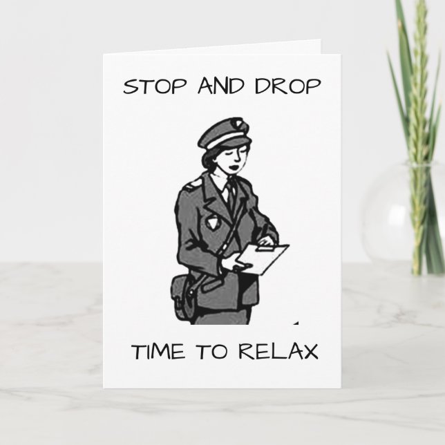 **RETIREMENT** STOP DROP RELAX RETIREMENT RULES!!! CARD (Front)