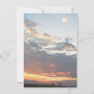 Retirement sunset photo new beginning front back  thank you card