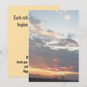 Retirement sunset photo new beginning thank you card
