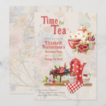Retirement Tea Party Invite Printed or Digital   