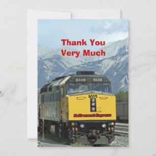 Retirement Thank You, Yellow Train Railroad Thank You Card