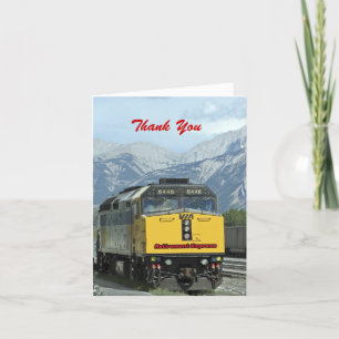 Retirement Thank You, Yellow Train You Card