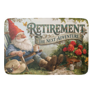 Retirement the Next Adventure Garden Gnome  Bath Mat