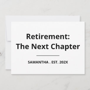 Retirement: The Next Chapter Funny Retirement Card