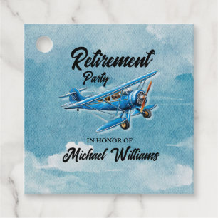 Retirement Travel Themed Party Plane Vintage Favour Tags