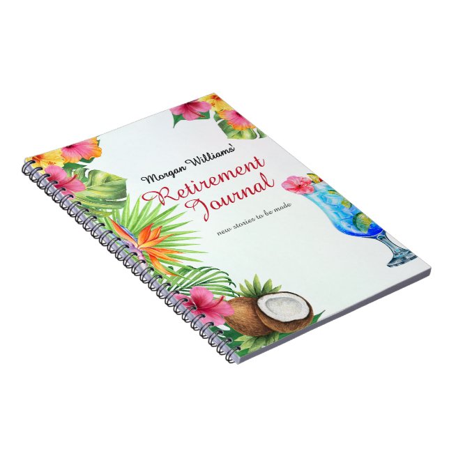 Retirement Tropical Summer Dine & Cocktail Party  Notebook (Right Side)