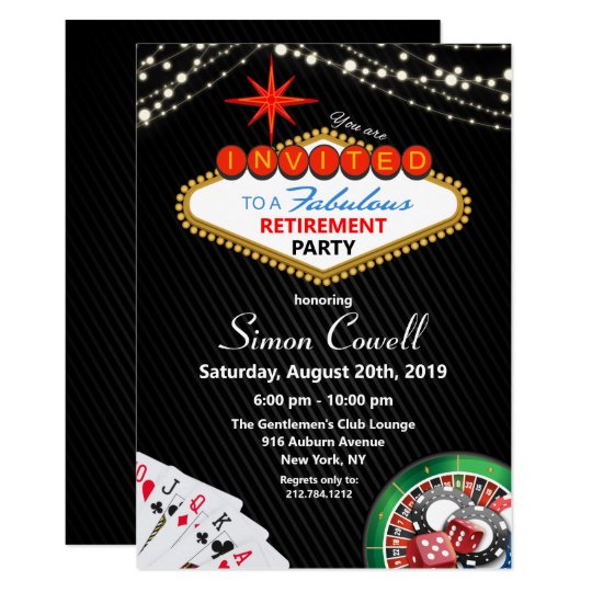 Retirement Vegas Casino Invitation | Zazzle.co.nz