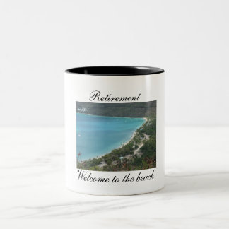 Retirement, Welcome to the beach - Customised Two-Tone Coffee Mug