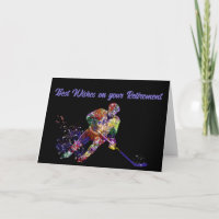Retirement Wishes Hockey Player Sport Game Card