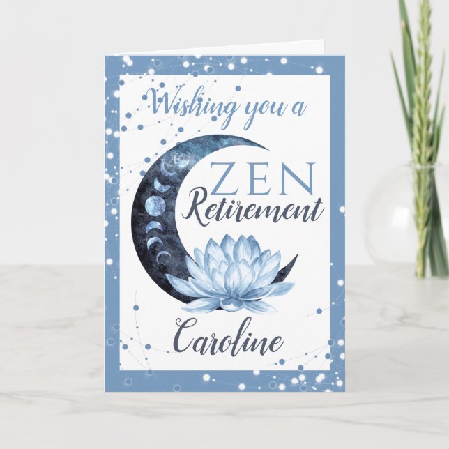 Retirement Zen Lotus Flower Card (Front)