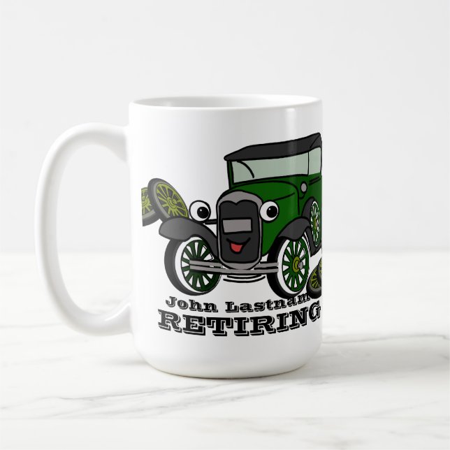 Retiring Antique Car Coffee Mug (Left)