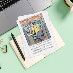 Retiring Male Office Worker Funny Custom Text Card
