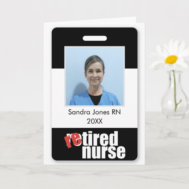 retiring nurse personalised photo retirement card (Small Plant)