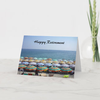 retiring striped umbrellas card