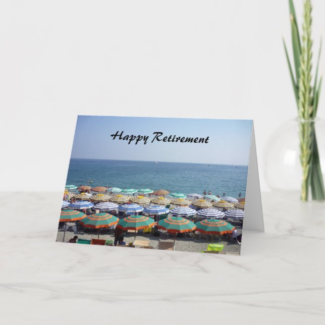 retiring striped umbrellas card (Front)