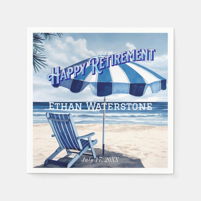 Retiring To The Beach Napkin (Front)