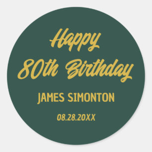 Reto Script 80th Birthday Envelope Seal