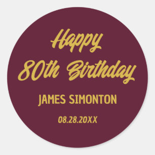 Reto Script 80th Birthday Envelope Seal