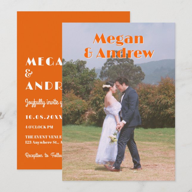 Reto wedding photo invitation (Front/Back)