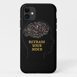 Retrain Your Mind Inspirational Word Art Design   Case-Mate iPhone Case