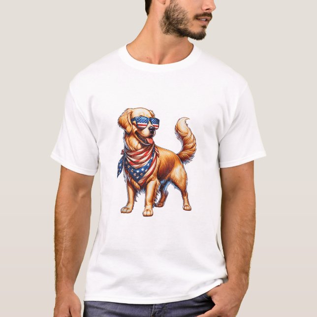 Retriever American Flag T-Shirt (Front)