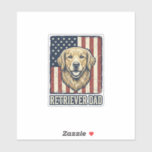 Retriever Dad Vintage Dog Flag Shirt Design_1