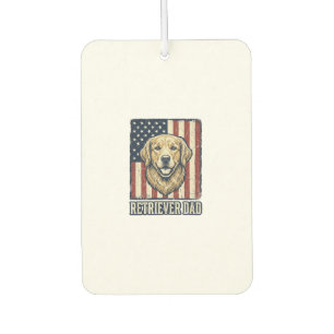 Retriever Dad Vintage Dog Flag Shirt Design_1 Car Air Freshener