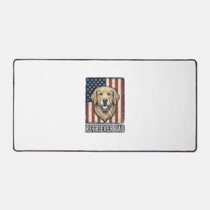 Retriever Dad Vintage Dog Flag Shirt Design_1 Desk Mat