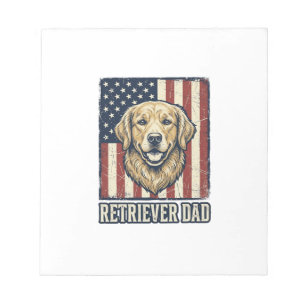 Retriever Dad Vintage Dog Flag Shirt Design_1 Notepad
