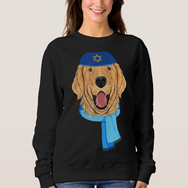 Retriever Dog Hanukkah  Dog   Jewish Christmas Sweatshirt (Front)