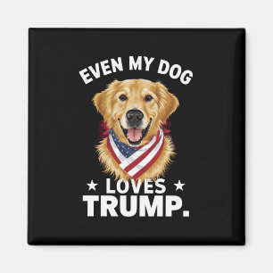 Retriever Even My Dog Loves Trump USA Flag Magnet