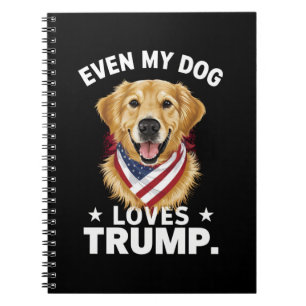 Retriever Even My Dog Loves Trump USA Flag Notebook