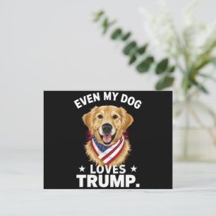 Retriever Even My Dog Loves Trump USA Flag Postcard