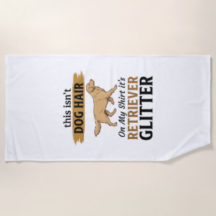 Retriever Glitter Funny Dog Lover Vintage Design_1 Beach Towel