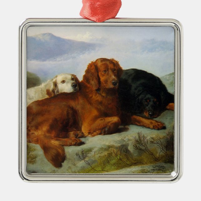 Retriever, Irish and Gordon Setter Print Ornament (Front)