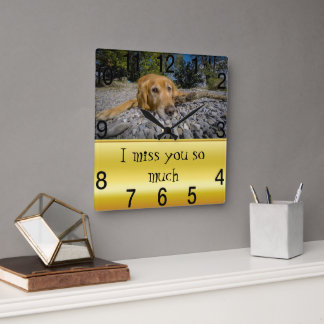 Retriever on the rocky beach. I've been thinking  Square Wall Clock