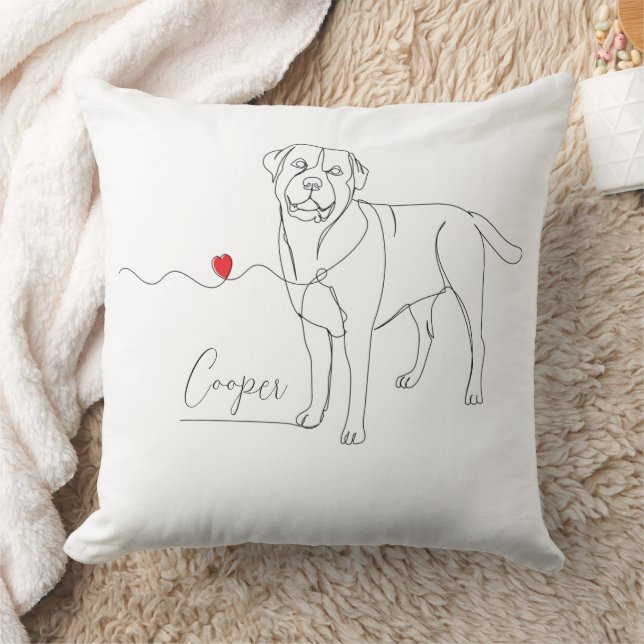 Retriever Pet Line Art with Name Cushion (Blanket)