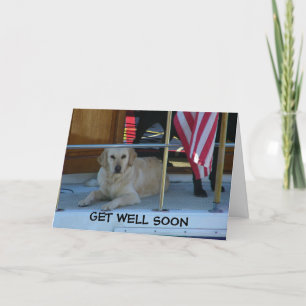 RETRIEVER SAYS GET WELL SOON CARD